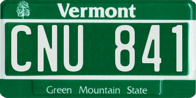 VT license plate CNU841