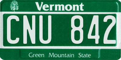 VT license plate CNU842
