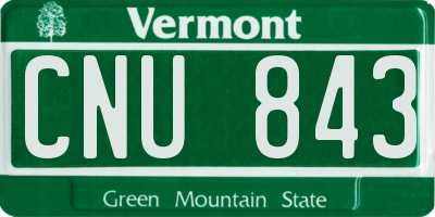 VT license plate CNU843