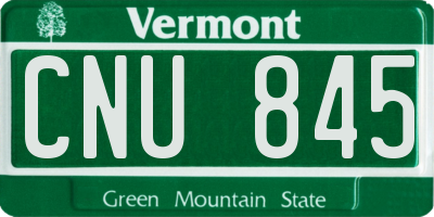 VT license plate CNU845
