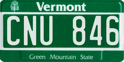VT license plate CNU846