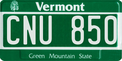 VT license plate CNU850