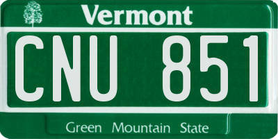 VT license plate CNU851