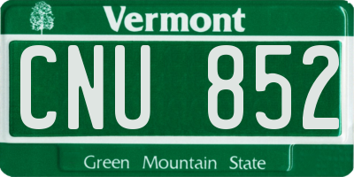 VT license plate CNU852