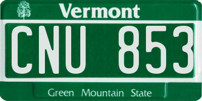 VT license plate CNU853