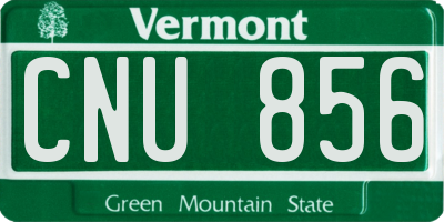 VT license plate CNU856