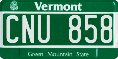 VT license plate CNU858