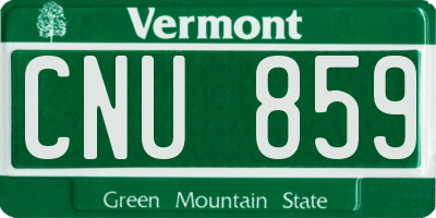 VT license plate CNU859