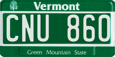 VT license plate CNU860