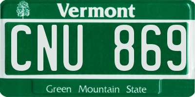 VT license plate CNU869