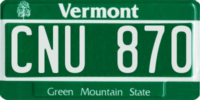 VT license plate CNU870