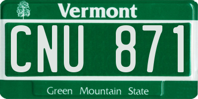 VT license plate CNU871