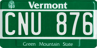 VT license plate CNU876