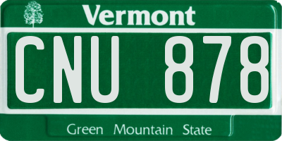 VT license plate CNU878