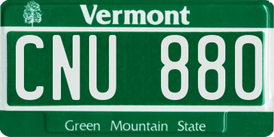 VT license plate CNU880