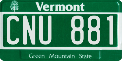 VT license plate CNU881