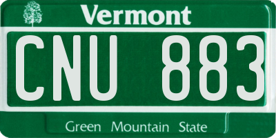 VT license plate CNU883
