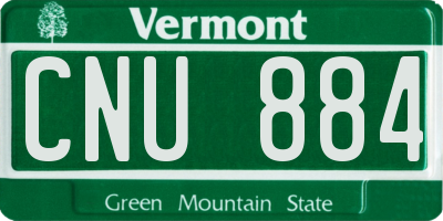 VT license plate CNU884