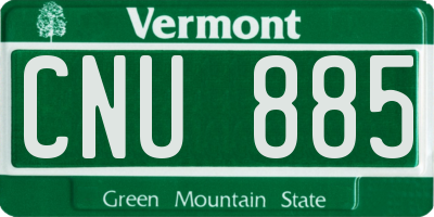 VT license plate CNU885