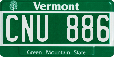 VT license plate CNU886