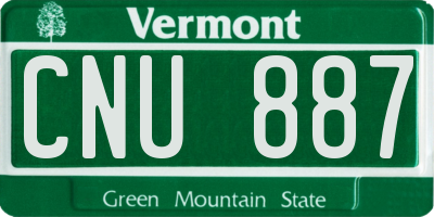 VT license plate CNU887