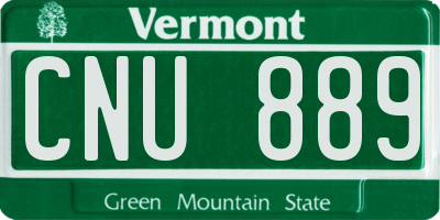 VT license plate CNU889