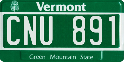 VT license plate CNU891