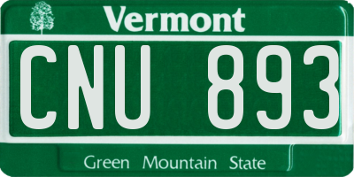 VT license plate CNU893