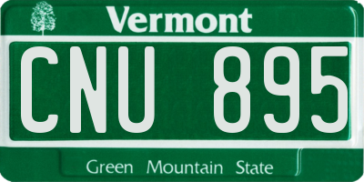 VT license plate CNU895