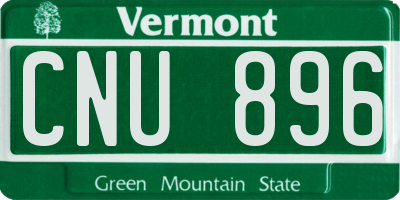 VT license plate CNU896