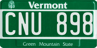 VT license plate CNU898