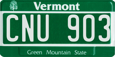 VT license plate CNU903