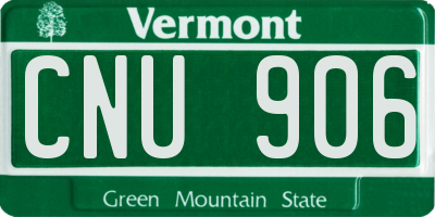 VT license plate CNU906
