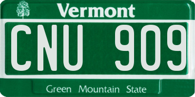 VT license plate CNU909