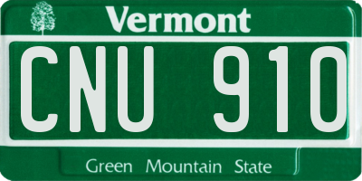 VT license plate CNU910