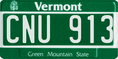 VT license plate CNU913