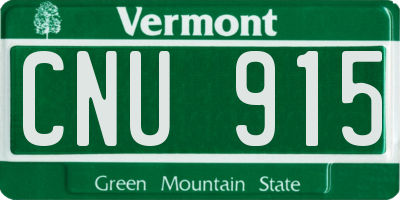 VT license plate CNU915
