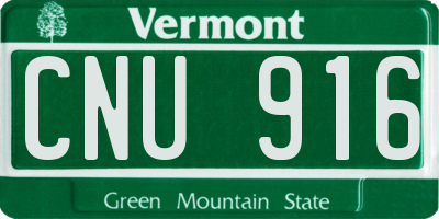 VT license plate CNU916