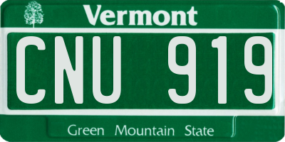 VT license plate CNU919