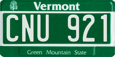 VT license plate CNU921