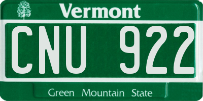 VT license plate CNU922