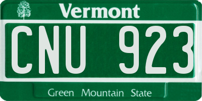 VT license plate CNU923