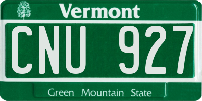 VT license plate CNU927