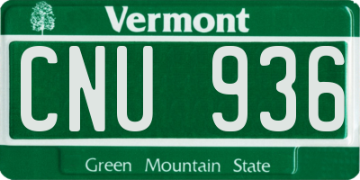 VT license plate CNU936