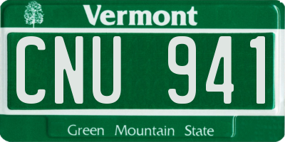 VT license plate CNU941