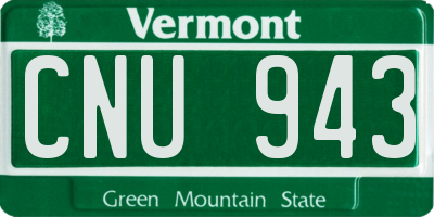 VT license plate CNU943