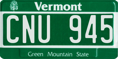 VT license plate CNU945