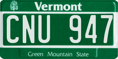 VT license plate CNU947