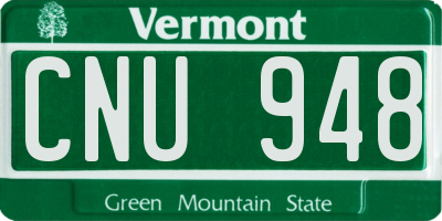VT license plate CNU948