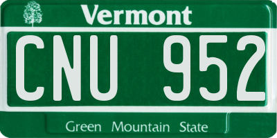 VT license plate CNU952
